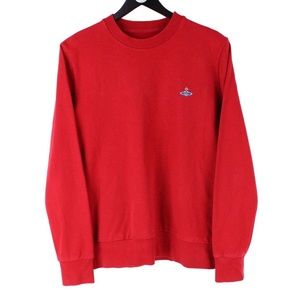 Vivienne Westwood bright red crewneck sweatshirt M w/ iconic embroidered orb